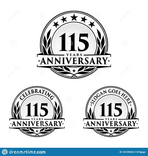 115 Years Anniversary Design Template Anniversary Vector And