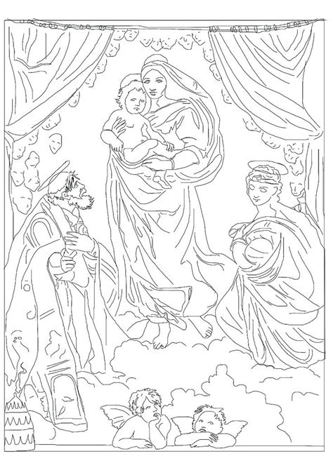 Chapel Sistine Coloring Pages Printable Michelangelo Para Colorear Kids