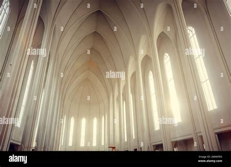 Famous Hallgrimskirkja church building interior photo Stock Photo - Alamy