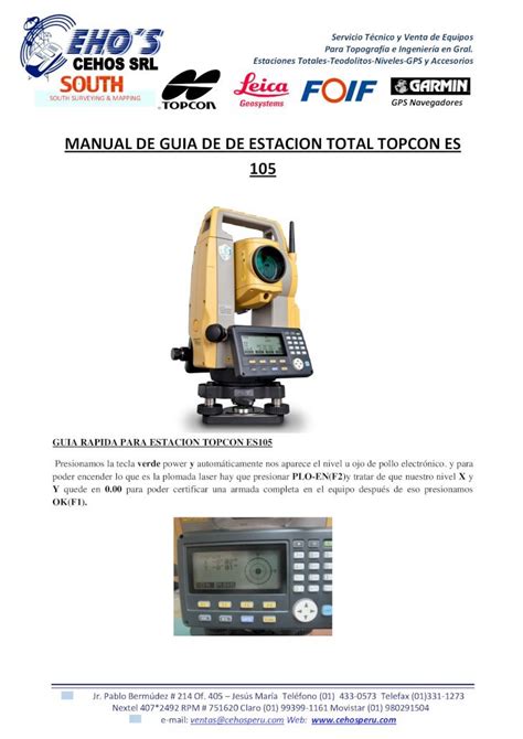 PDF Guia Rapida Estacion Total TOPCON ES 105 DOKUMEN TIPS