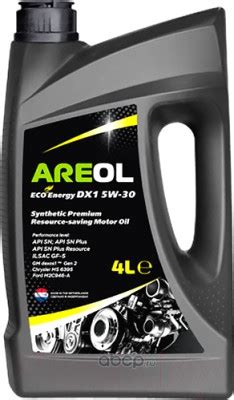 Areol eco energy dx1 5w 30 в канистре 4 литра купить в Москве по цене ...