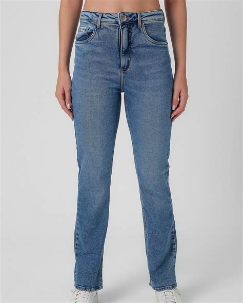 Riachuelo Cal A Jeans Feminina Reta Estonada Denim M Dio Pool By