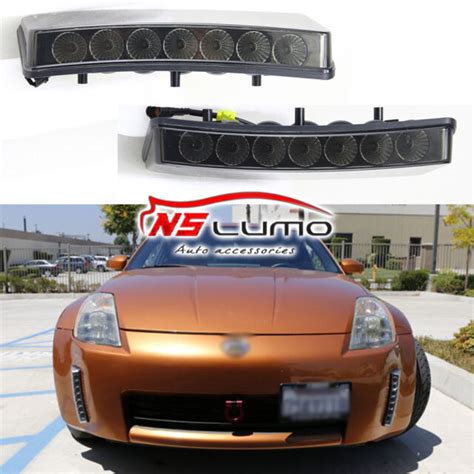 2x Led Daytime Running Light Bumper Reflector Direct Fit Nissan 350z 03