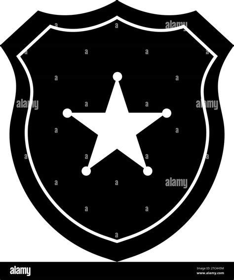 Police Badge Silhouette Vector Isolated Stock Vector Image And Art Alamy