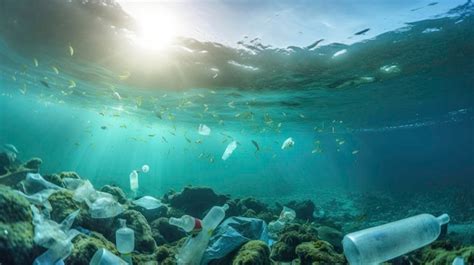 Premium Photo Underwater View Full Of Plastic Waste Plastic Pollution