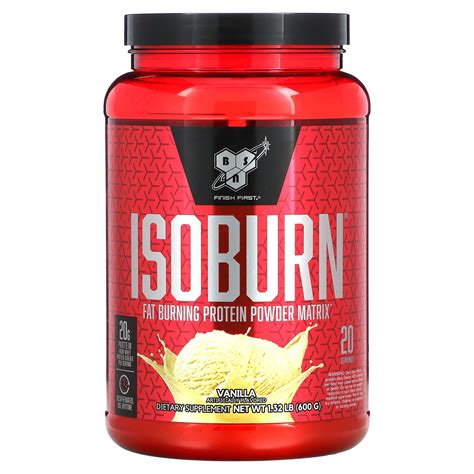 BSN, Isoburn, Fat Burning Protein Powder Matrix, Vanilla, 1.32 lb (600 ...