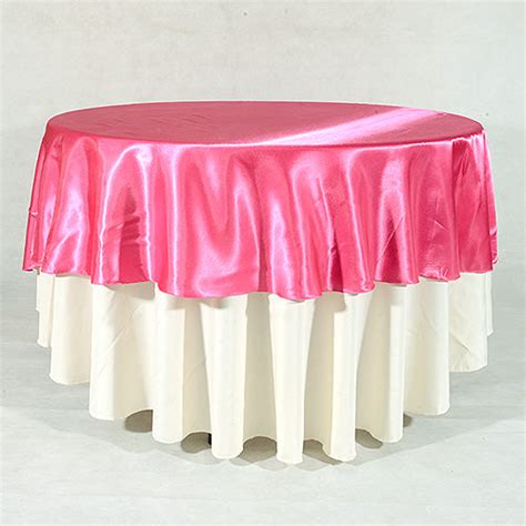 Fuchsia 108 Inch Satin Round Tablecloths