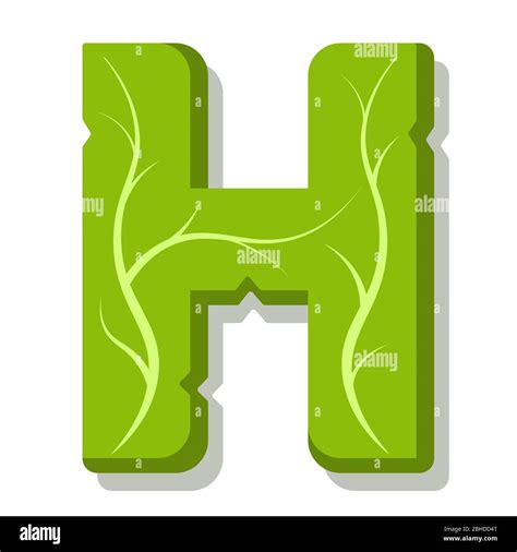 Letter H, green leaves summer vector alphabet. The simple logo of letter H green color. Isolated ...