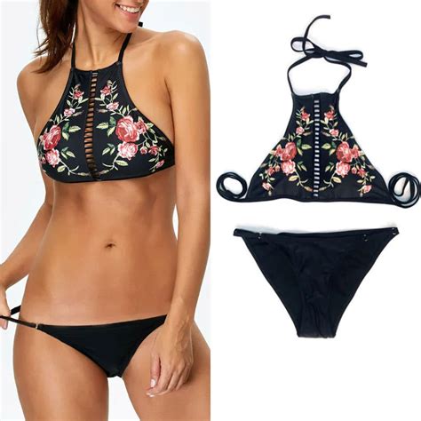 New Sexy Women Bikinis Set Women Push Up High Neck Design Bikini Slim