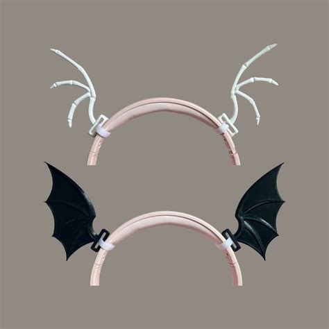 Skeleton Wing And Bat Wing Headset Attachment Kawaii Cute Office Decor
