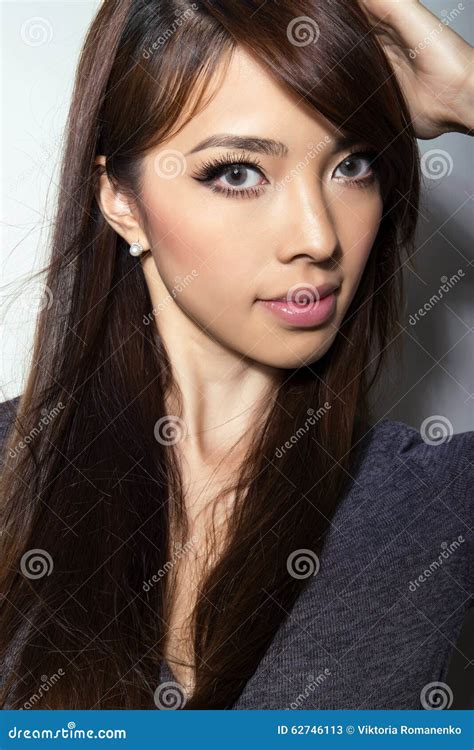 Beautiful Asian Young Woman With Flawless Skin Stock Image Image Of