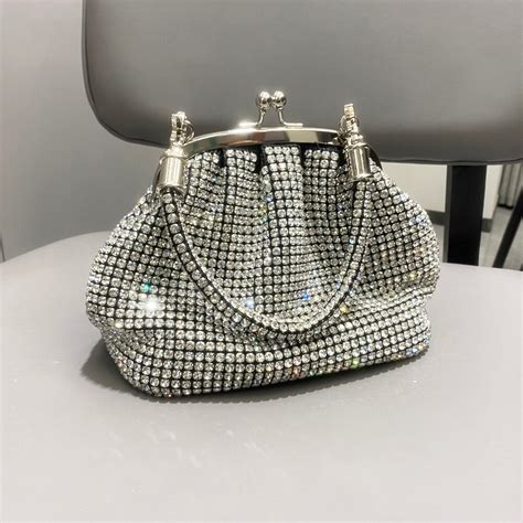 Bolso de mano de noche con diamantes de imitación Cartera de mano de