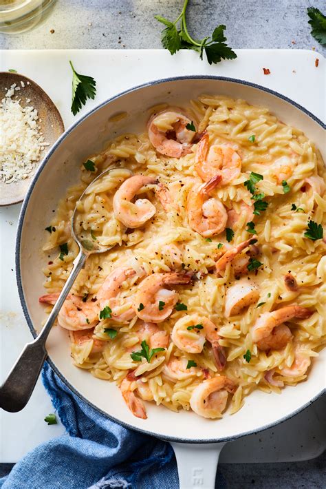 Creamy Shrimp Scampi With Orzo Olive Mango