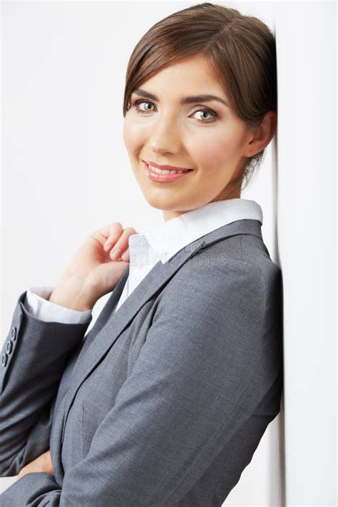 Business Woman Portrait Isolated On White Stock Image Image Of Light