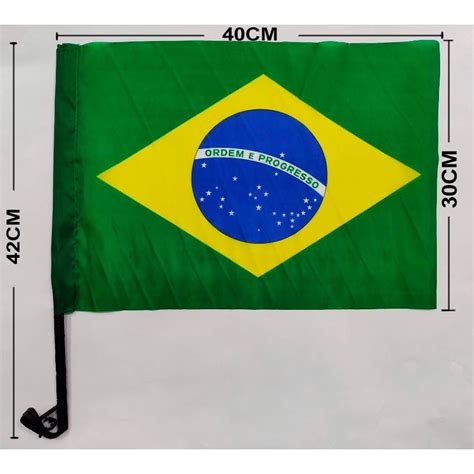 Kit C 4 Bandeiras Do Brasil Haste Para Carro Shopee Brasil