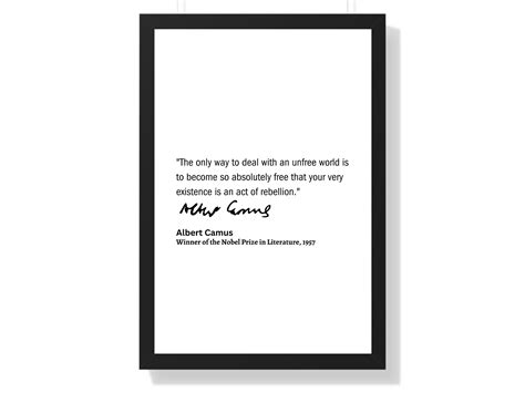 albert camus quote camus wall art nobel prize quote poster literary