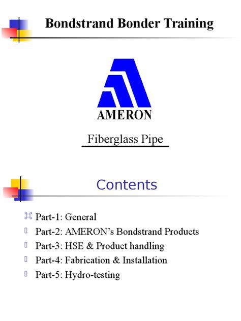 Bondstrand Bonder Training Fiberglass Pipe Pdf