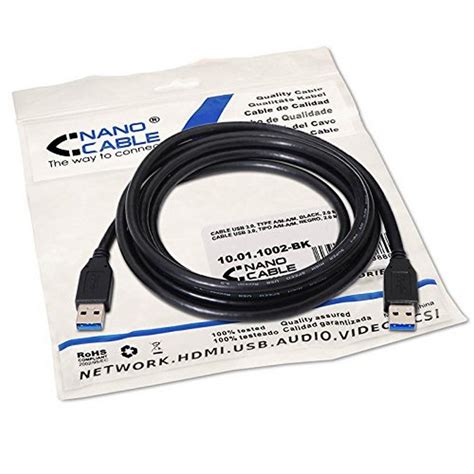 Nanocable Cable Usb Negro Tipo A A Tipo A Macho Macho M