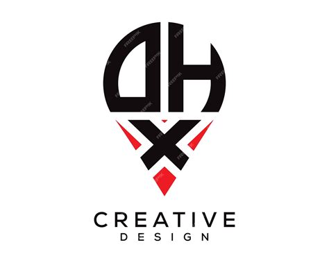 Premium Vector Dhx Letter Location Shape Logo Design
