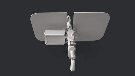 M1919 Browning Machine Gun With Shield 3d Model Cgtrader