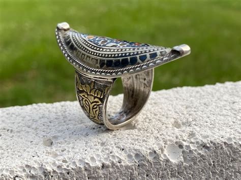 Antique Enamelled Multan Ring Jewellery Pakistan No3 Gem
