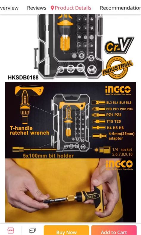 Ingco Piece T Handle Wrench Screwdriver Set Furniture Home Living