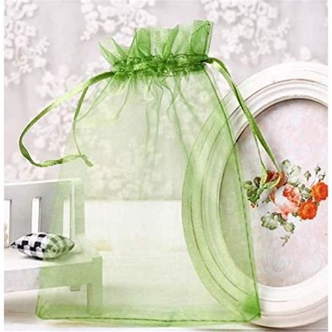 100pcs Pochette Poche Sac Sachet Blanc Transparent En Organza Pour