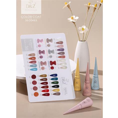 Kit Esmaltes Em Gel D Z Color Coat Preparadores Ml