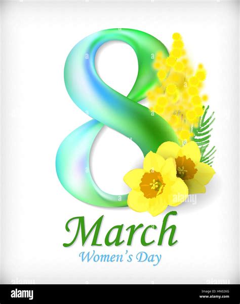 8 March Womens Day Greeting Card Template Amazing Figure Eight