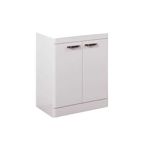 K VIT Options 500mm 2 Door Bathroom Unit White Gloss Build Plumb