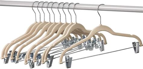 Amazon.com: Home-it 10 Pack Clothes Hangers with clips - IVORY Velvet ...