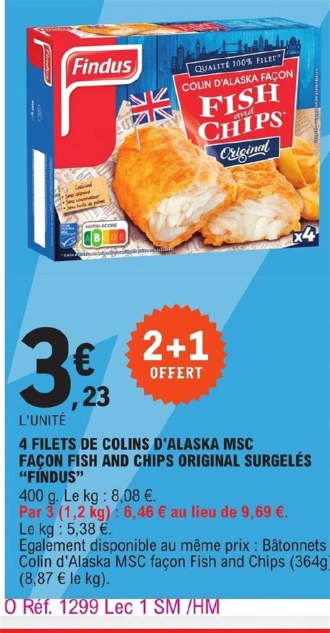 Promo 4 FILETS DE COLINS D ALASKA MSC FAÇON FISH AND CHIPS ORIGINAL