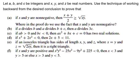 SOLVED Let A B And C Be Integers And X Y And Z Be Real Numbers