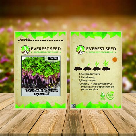 Isi 100 Benih Red Radish Sprout Microgreen Everest Seed Easy To Grow