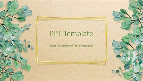 Green Leaves PowerPoint Template