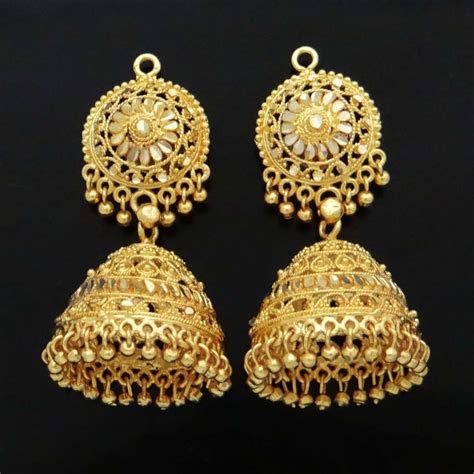 K Gold Plated Jewelry Jhumka Earring Traditional Indian Jewelry Gold