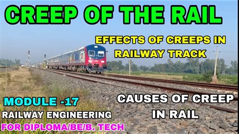 MOD 17 What Is Creep Of Rail Causes Of Creep In Rail Explain By