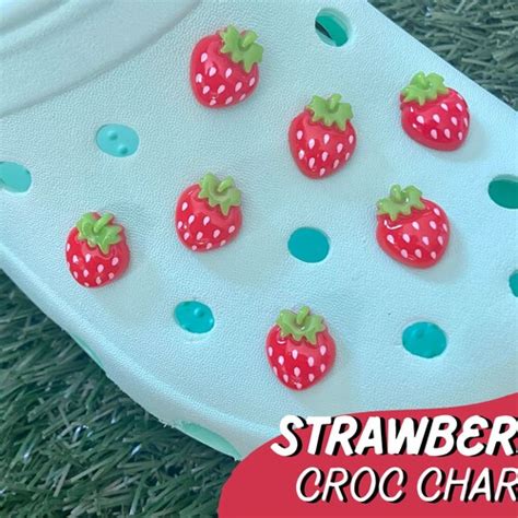 Strawberry Croc Charm Handmade Fruit Yummy Etsy