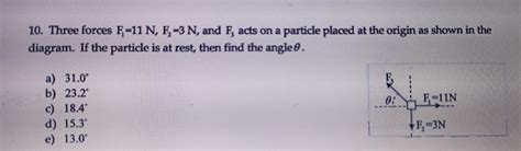 Solved Three Forces F111n F23nand F3 Acts On A Particle