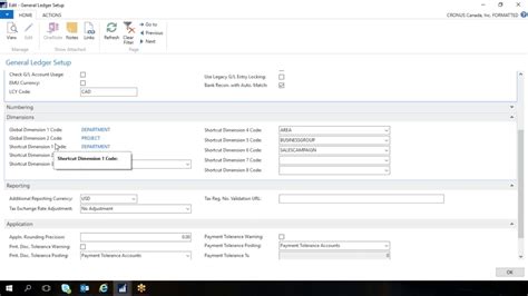 Dimensions In Microsoft Dynamics Nav Youtube