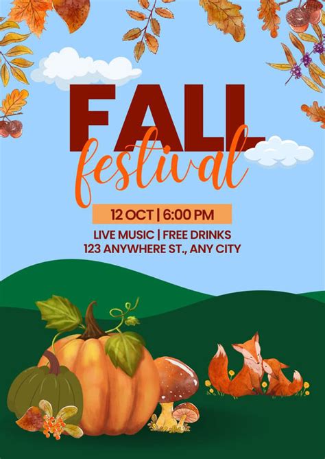 Free printable fall festival poster templates | Canva