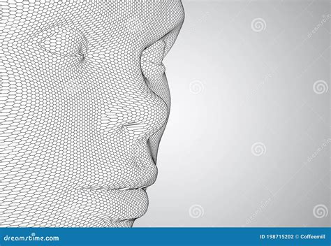 3d Vector Hexagon Female Face Stock Vector Illustration Of Close