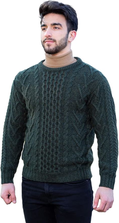 Saol Pull Col Rond En Tricot Torsad Laine M Rinos Pour Homme