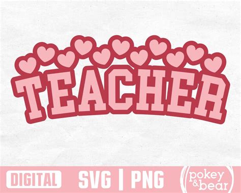 Teacher Valentine Svg Teacher Valentine Png Valentine's - Etsy