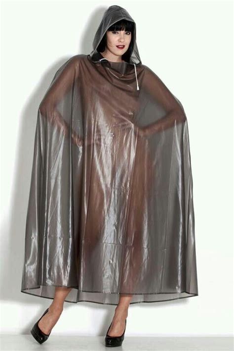 Plastic Rain Cape Transparenter Regenmantel Vinylkleid Regenmantel