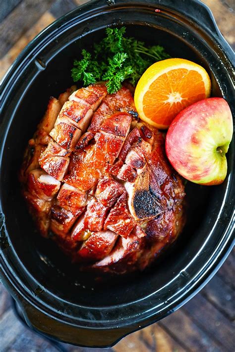 Crockpot Ham With Maple Brown Sugar Glaze