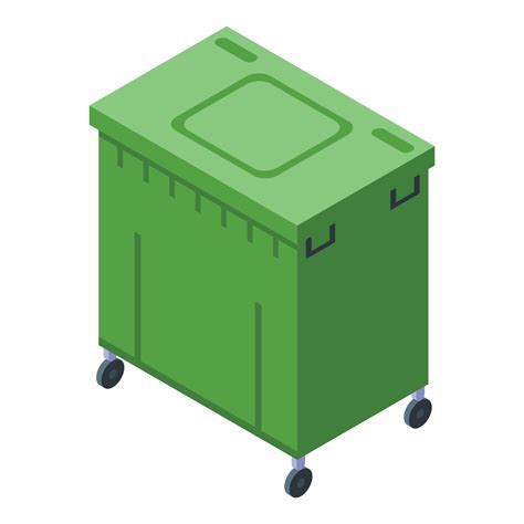 icono de contenedor de basura verde estilo isométrico 15689968 Vector