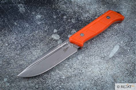 Туристический охотничий нож с фиксированным клинком "Baikal" StoneWash ...