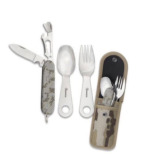 Set Cubiertos Camping Multicam Arido ALBAINOX 33045 Supervivencia