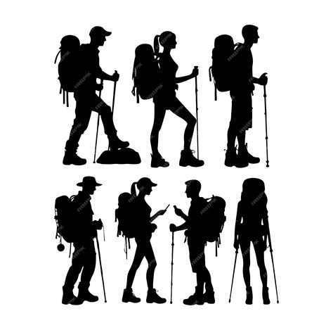 Premium Vector | Hiker silhouette vector